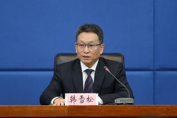 黑龍江省工業和信息化廳黨組書記、廳長韓雪松。石啟立攝