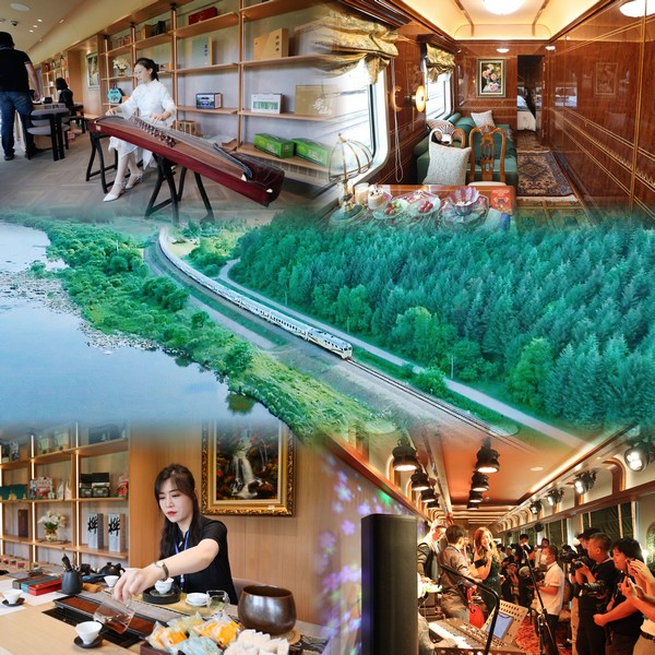 林都號”旅游列車。伊春市委宣傳部供圖