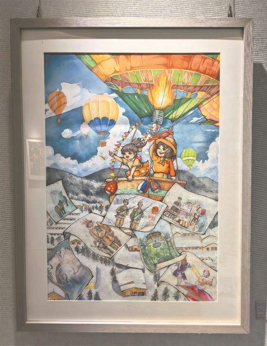 我省代表作品《盛世家園》在全國中小學(xué)生藝術(shù)展演活動中展出。記者 趙一諾攝